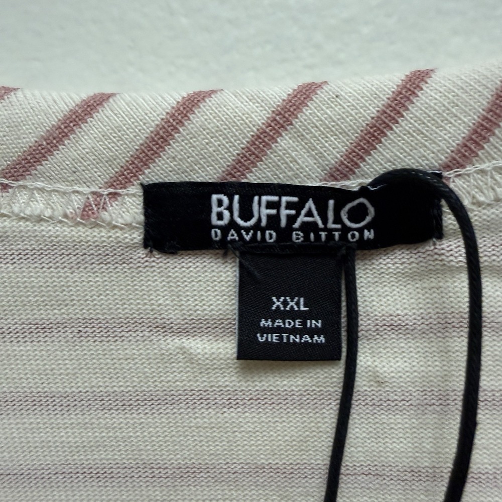 Pink Stripe Cotton Dress Buffalo David Bitton  XXL Knit Hi Low Hem Casual NWT - Picture 6 of 10